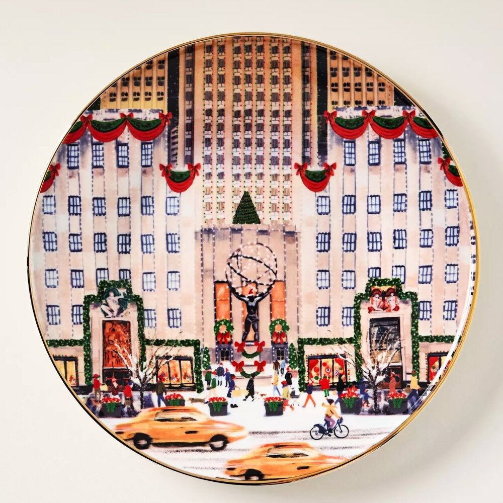 Anthropologie Holiday In The City Dessert Plate New York 2025 Stoneware New